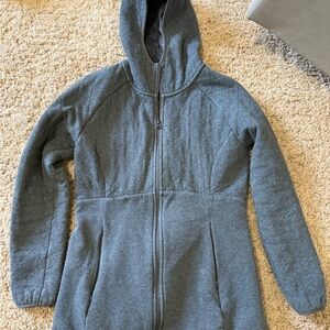 The North Face Grey Quilted Hoodie Jacket